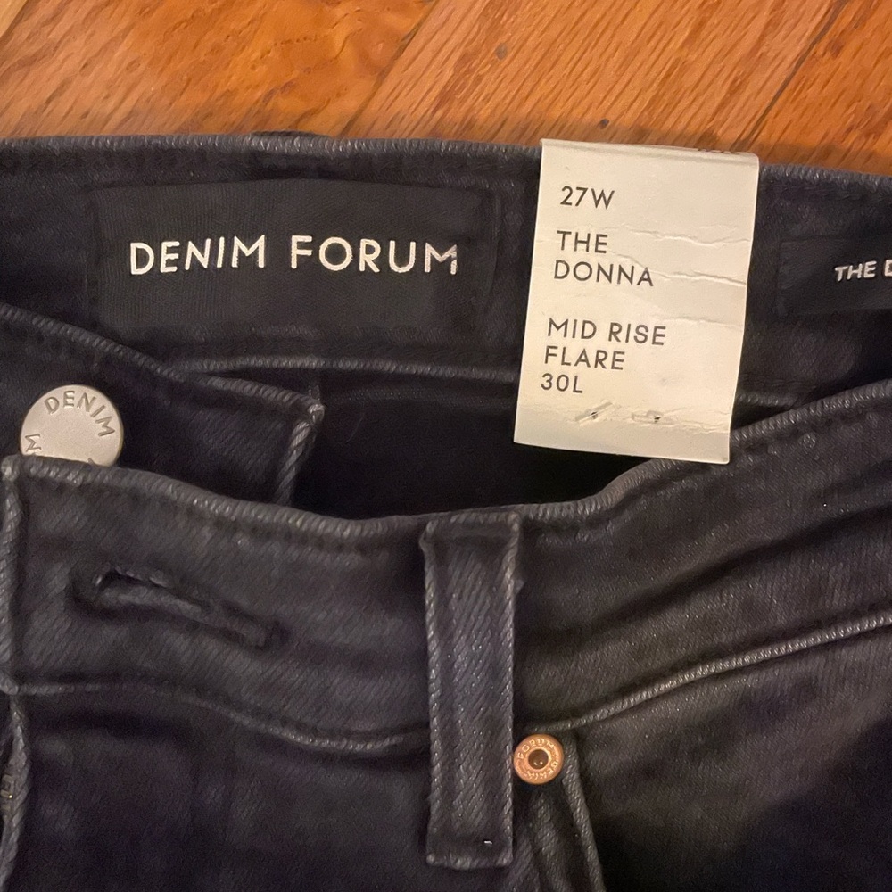 Denim Forum Black Flare Jeans - Picture 2 of 9